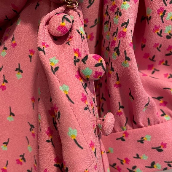 Kate Spade Pink Chilled Watermelon Buttoned Meadow Wrap Dress Size 10 NWT - Picture 12 of 16